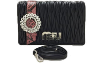 MIU MIU Sheepskin Shoulder Bag Crossbody Bag Women's Black