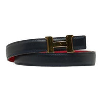 HERMES Leather Leather Belts Men's Black -