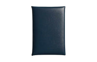 HERMES Calvi Box Leather Card Holder Unisex 7K Bleu Abysse Deep Sea Blue