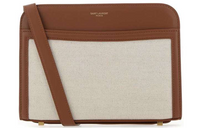SAINT LAURENT Leather Crossbody Bag Women's Beige/Brown