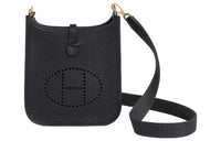 HERMES Evelyne Clemence Leather Shoulder Bag Crossbody Bag Mini Women's Marine Blue