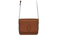 SAINT LAURENT Cow Leather Saddle Bag Shoulder Bag Crossbody Bag Small Size Women's Brown