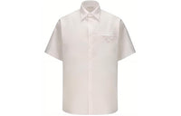 PRADA Short-sleeve Triangle-logo Cotton Shirt