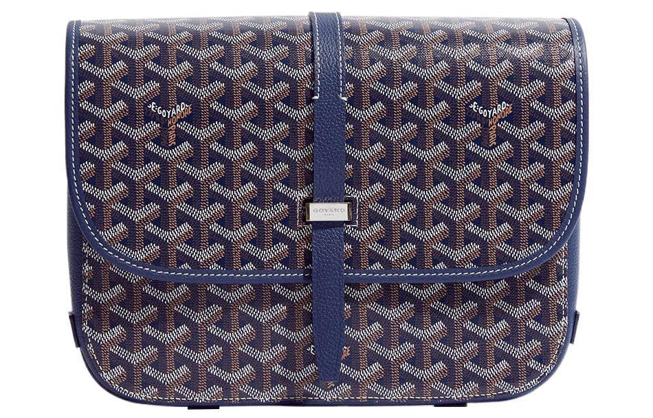 GOYARD Belvédère Canvas With Leather Crossbody Bags Shoulder Bags Unisex Marine Blue