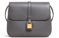 CELINE Tabou Smooth Cow Leather Shoulder Bag Crossbody Bag Medium Size Women's Smoke Black