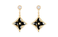 LOUIS VUITTON Color Blossom Bb Star Ear Studs Yellow Gold Onyx And Diamonds
