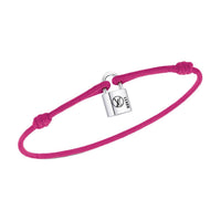 LOUIS VUITTON SiLOUIS VUITTONer Lockit Bracelet Sterling SiLOUIS VUITTONer Black Laquered And Pink Polyester Cord