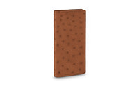 LOUIS VUITTON Ostrich Leather Wallet Unisex Tobacco