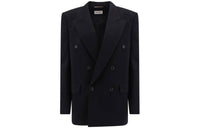 SAINT LAURENT Double-breasted Flannel Blazer