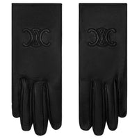 CELINE Triomphe Gloves In Plongé Lambskin