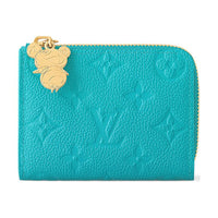 LOUIS VUITTON Takashi Murakami Village Co-Financing Cow Leather Wallet Women's Blue