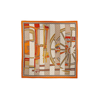 HERMES Cashmere Mulberry Silk Knit Scarves Women's Orange