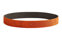 HERMES Double-Sided Design Leather Belts Men's Orange Width: 3.8CM