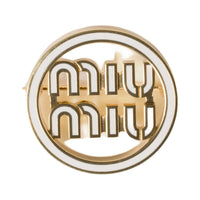 MIU MIU Enamel Metal Brooches Unisex White