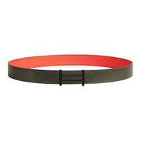 HERMES Calfskin Leather Belts Men's Red Green Width 3.2CM