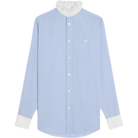 CELINE Romy Frilled Shirt In Striped Silk