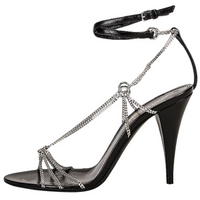 SAINT LAURENT Cristal One Strap Sandals 10cm Women's Black