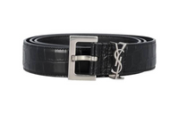 SAINT LAURENT Monogram Crocodile embossed Belt