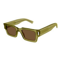 SAINT LAURENT Resin Square Sunglasses Women's Green