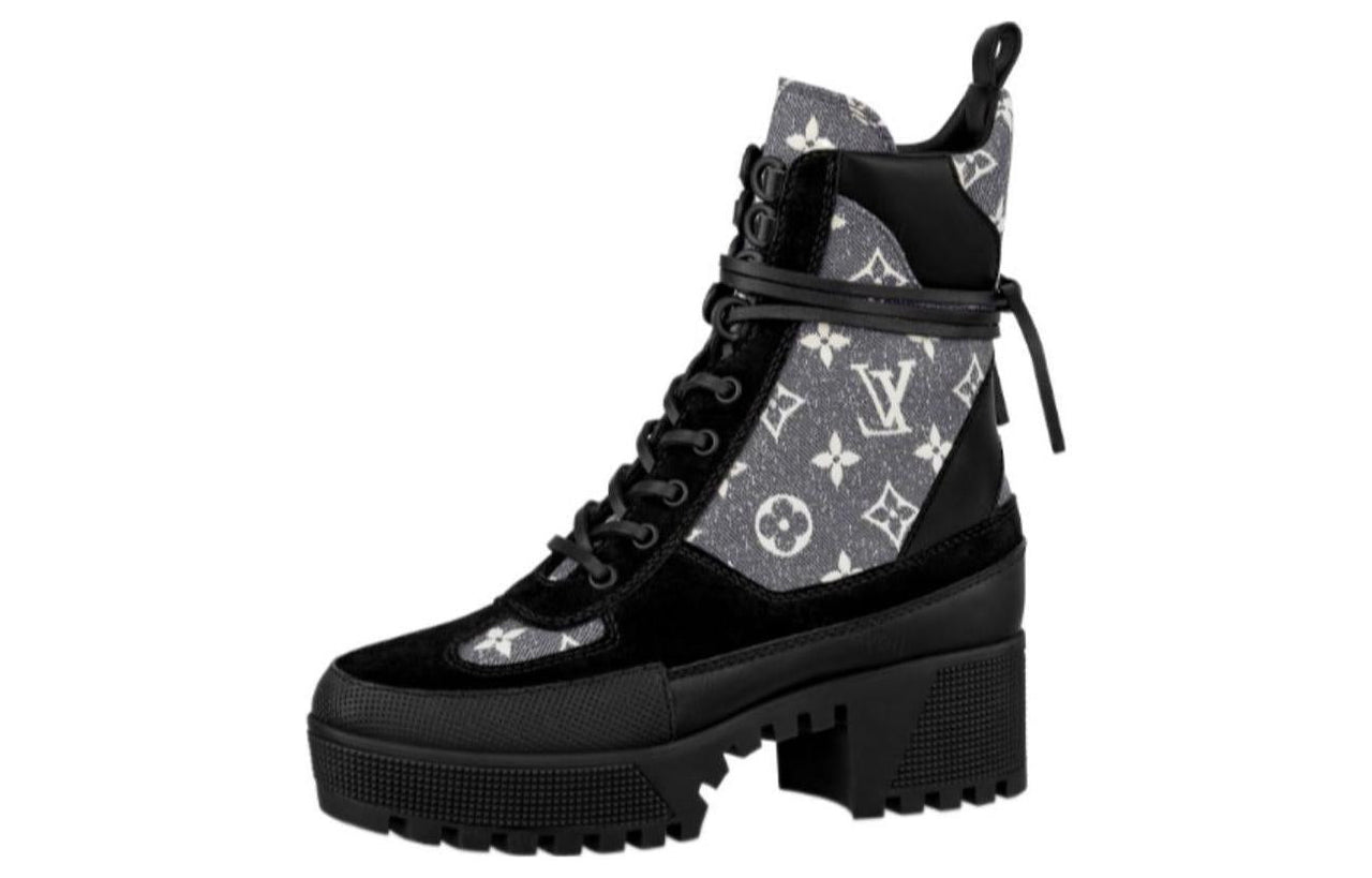 LOUIS VUITTON Laureate Ankle Boots 5cm Women's Black