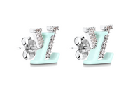 LOUIS VUITTON Earrings Women's Silver/Green