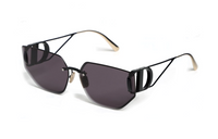 DIOR Acetate Metal Irregular Shape Sunglasses Women's Gold