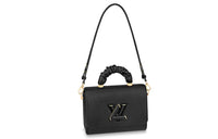 LOUIS VUITTON Twist Cow Leather Crossbody Bag Shoulder Bag Women's Black