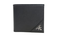 PRADA Genuine Leather Wallet Men's Black