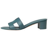 HERMES Oasis Slide Slippers Women's Blue Pine