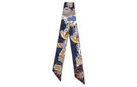 HERMES Silk Scarves Women's Marine Blue/Gold/Sky Blue