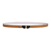 HERMES Gold-Plated Leather Belts Women's Gold / Light Purple Width 1.3CM