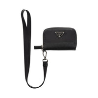 PRADA Nylon And Saffiano Leather Coin Purse Men's Black