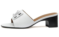 HERMES Dreamy Slide Slippers Women's White