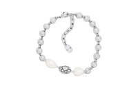 DIOR Brass Pearl Bracelets Unisex Silver