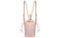 DIOR Wicker Pattern Calfskin Backpack Small Size Women's Pink
