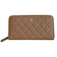 CHANEL Classic Long Zipped Wallet Biege AP0242