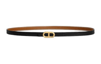 HERMES Calfskin Leather Belts Unisex Black Width 1.3CM