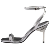 PRADA One Strap Sandals 8.5cm Women's Silver