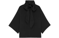 SAINT LAURENT High Neck Wide-Sleeved Blouse
