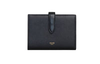 CELINE Cow Leather Wallet Women's Black