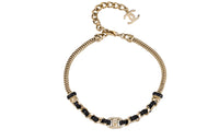CHANEL Leather Necklaces Women's Gold/Black