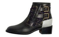 CHANEL Ankle Boots Women's Blue Black