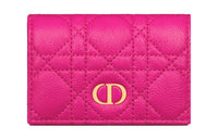 DIOR Caro Soft Calfskin Wallet Extra Small Women's Rose Red