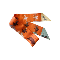 HERMES Silk Silk Scarves Women's Orange