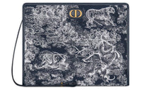DIOR 30 Montaigne Toile De Jouy Reverse Jacquard Clutch Medium Size Women's Blue