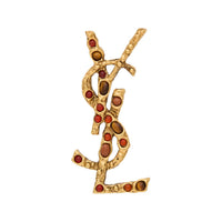 SAINT LAURENT Cassandre logo Brooch