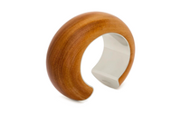 SAINT LAURENT Wooden Metal Bangles Women's Brown