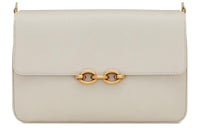 SAINT LAURENT LE MAILLON Smooth Leather Shoulder Bag, Crossbody Bag Women's White