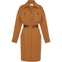 SAINT LAURENT Long-Sleeved Dresses Women's Brown