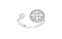 DIOR 2010s 18K White Gold Rose Des Vents Diamond Ring